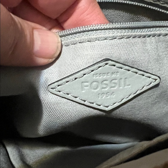 Fossil Gray Leather Crossbody Bag - Picture 11 of 14
